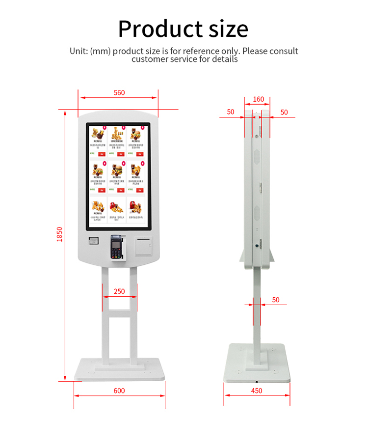 MASUNG MS-S5 kiosque d'écran tactile de paiement de commande de libre-service de 32 pouces kiosque de paiement de commande automatique pour le restaurant de magasin à chaînes