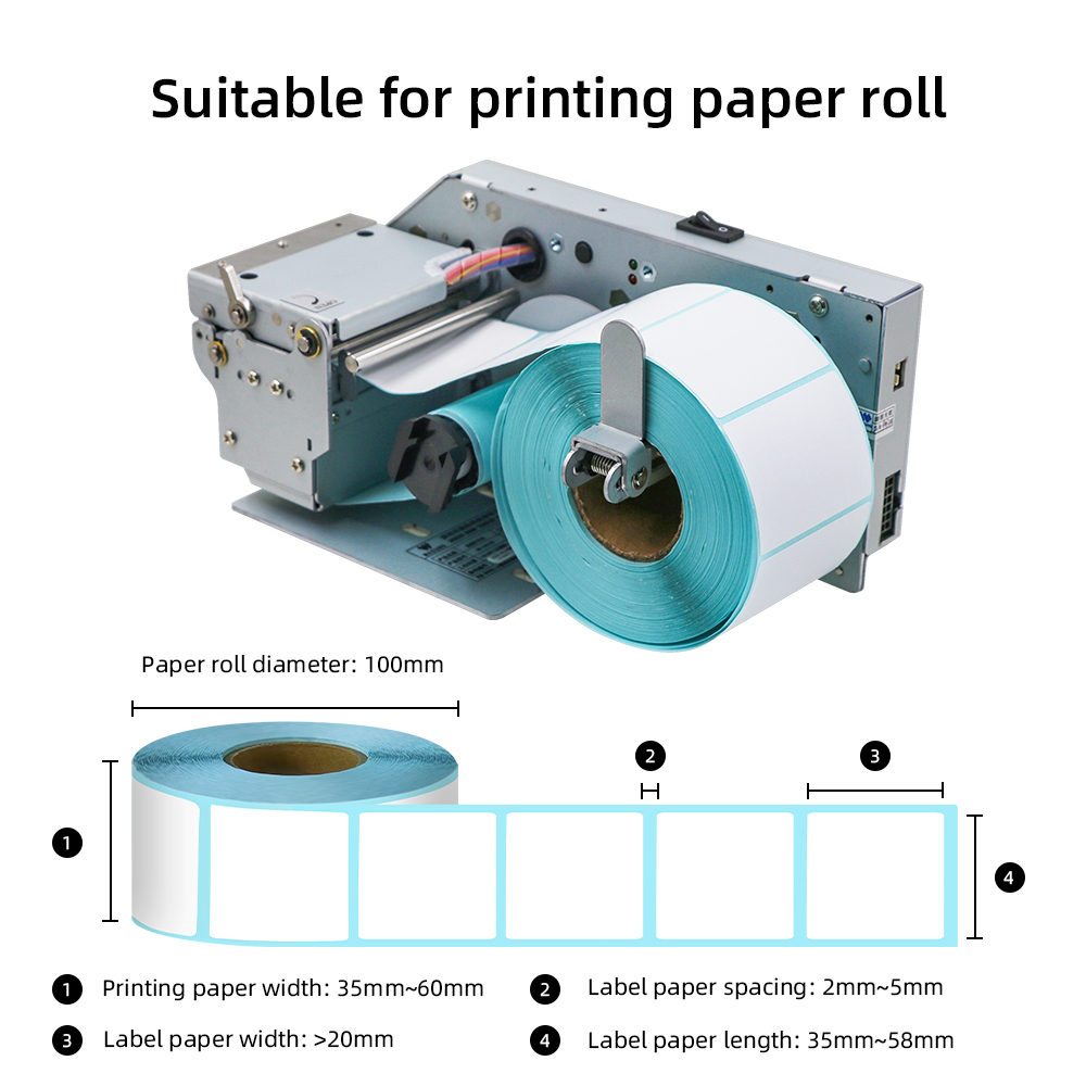 MASUNG MS-LP212A à haute vitesse 58 mm Expédition d'autocollante Rouleau d'autocollant Rouleau de réception des modules d'étiquette thermique en stock