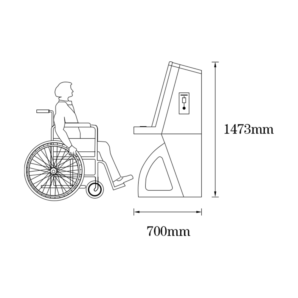 MASUNG MS-BFK21.5 Un kiosque sans obstacle Kiosque accessible aux fauteuils roulants pour les personnes non handicapées et handicapées