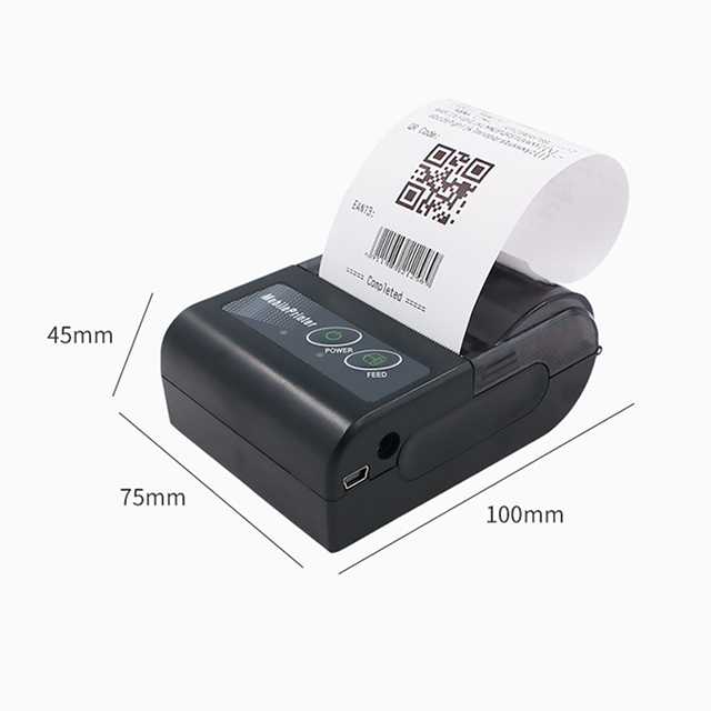 Imprimante de petit pain de papier thermique Bluetooth de 58 mm